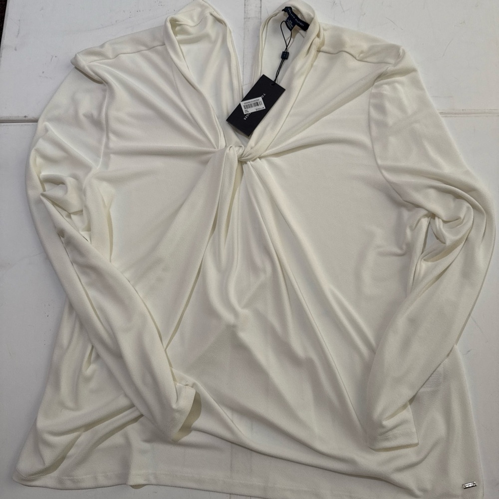 Tommy Hilfiger White Twist Front Top